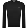 Gant Classic Cotton Crew Neck Knit Jumper Black In Black