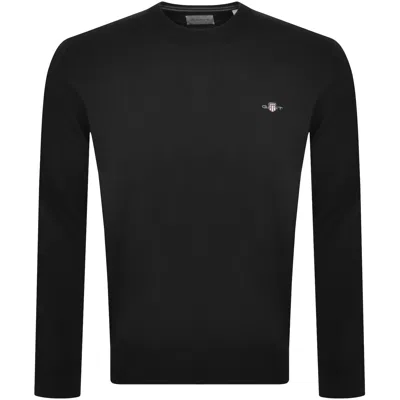 Gant Crew Neck Knit Jumper Black