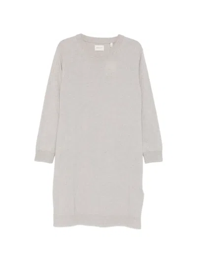 Gant Crew-neck Midi Dress In Gray
