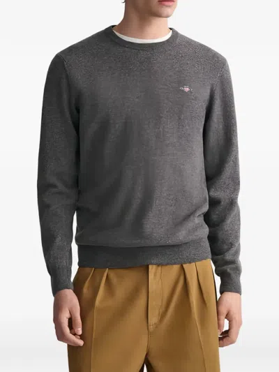 Gant Man Sweater Grey Size 3xl Lambswool In Gray