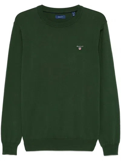 Gant Crew-neck Sweater In Green
