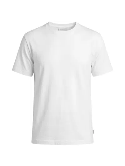 Gant Crew-neck Short-sleeve Cotton T-shirt In White