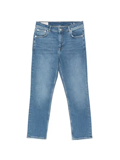 Gant Cropped Slim-fit Jeans In Blue