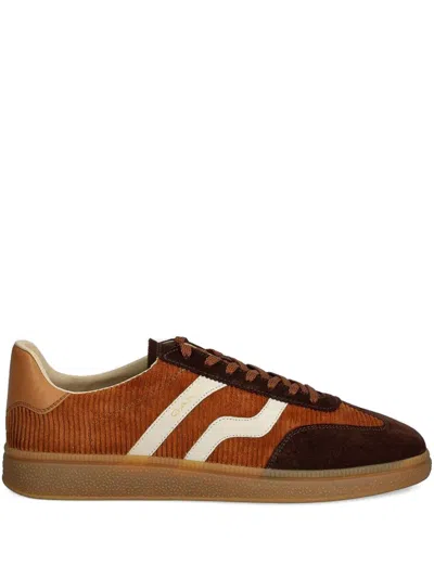 Gant Cuzmo Corduroy-panelled Sneakers In Brown