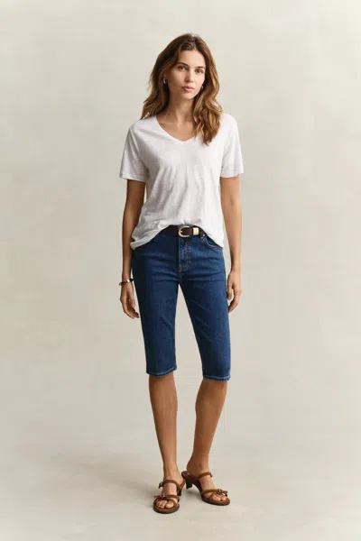 Gant Denim Capri Pants In Blue