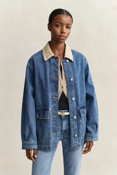 Gant Denim Decker Jacket In Blue