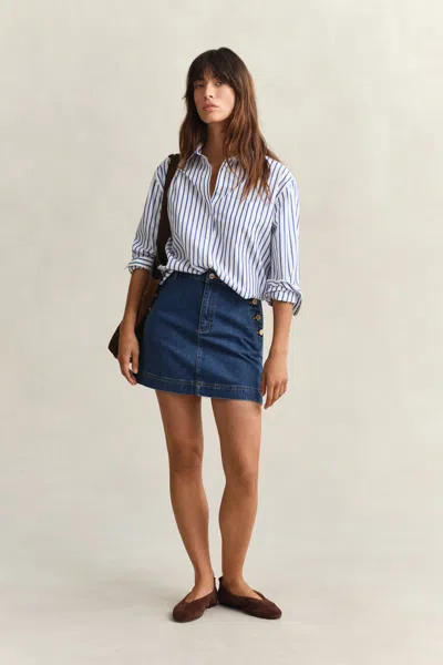 Gant Denim Mini Skirt In Blue