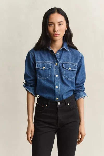 Gant Denim Shirt In Blue