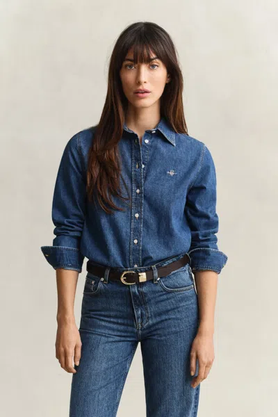 Gant Denim Shirt In Purple