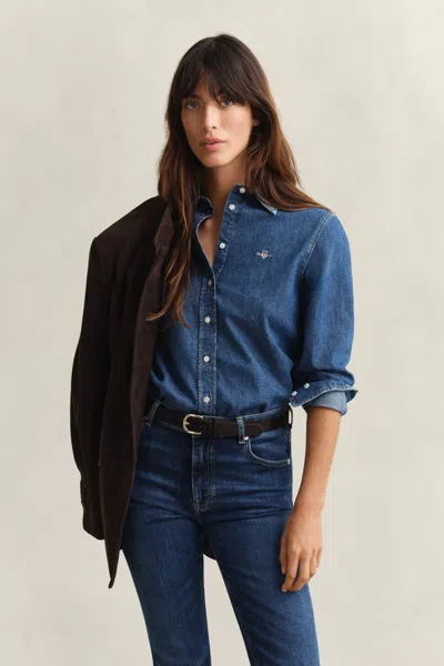 Gant Denim Shirt In Red