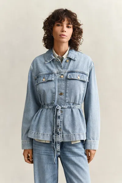 Gant Denim Tie Jacket In Blue