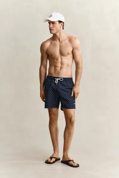 Gant Dot Print Swim Shorts In Blue