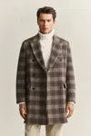 Gant Double Breasted Wool Coat In Multi