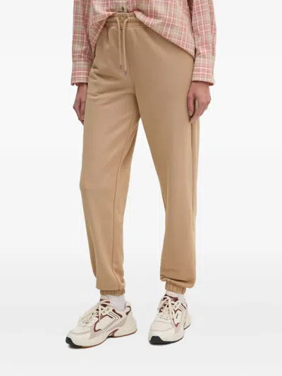 Gant Drawstring Logo Track Pants In Brown