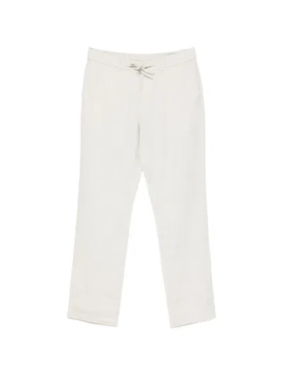 Gant Drawstring-waist Linen Trousers In White