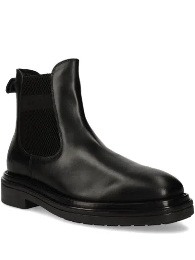 Gant Elastic-panel Leather Boots In Black