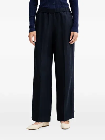 Gant Elasticated-waist Palazzo Pants In Blue