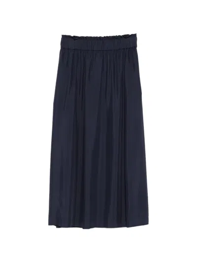 Gant Elasticated-waistband Gathered Midi Skirt In Blue