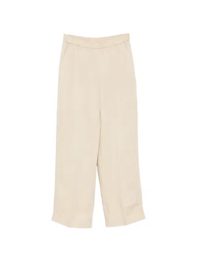 Gant Elasticated-waistband Straight-leg Trousers In Neutral