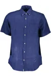 GANT ELEGANT BLUE LINEN BUTTON-DOWN SHIRT