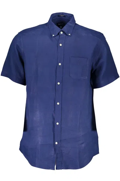 Gant Ele Blue Linen Button-down Men's Shirt
