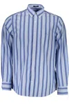 Gant Light Blue Cotton Men Shirt In Blue