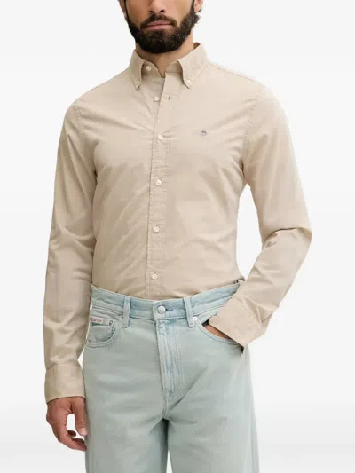 Gant Embroidered-logo Button-down Shirt In Multi