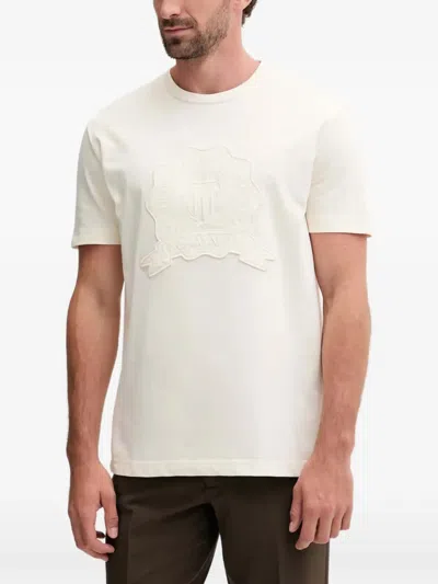 Gant Embroidered-patch T-shirt In White