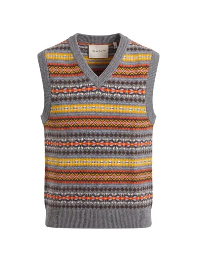 Gant Fair Isle Knitted Vest In Multi