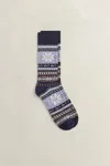 Gant Fair Isle Patterned Socks In Navy