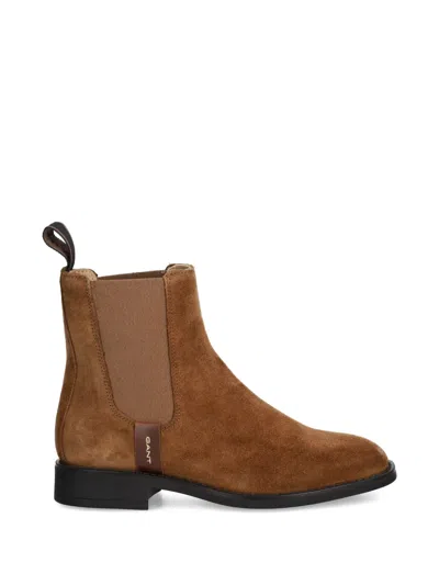 Gant Fayy Elasticated Suede Boots In Brown