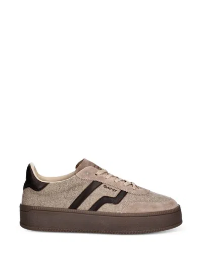 Gant Felt Panelled Sneakers In Brown