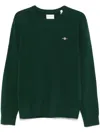 Gant Waffle-knit Sweater In Green