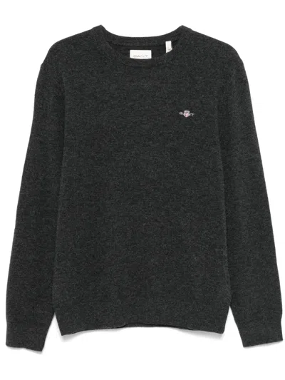 Gant Fine-knit Sweater In Grey