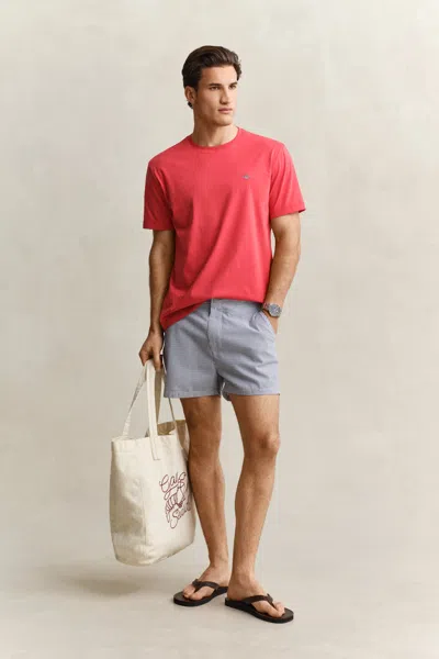 Gant Fitted Seersucker Swim Shorts In Black