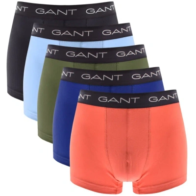 Gant Five Pack Basic Trunks Blue Mix In Multi
