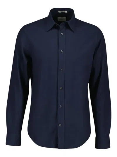 Gant Flannel Melange Shirt In Blue