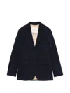 Gant Flap-pocket Single-breasted Blazer In Blue