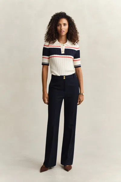 Gant Flared Nautical Pants In Blue