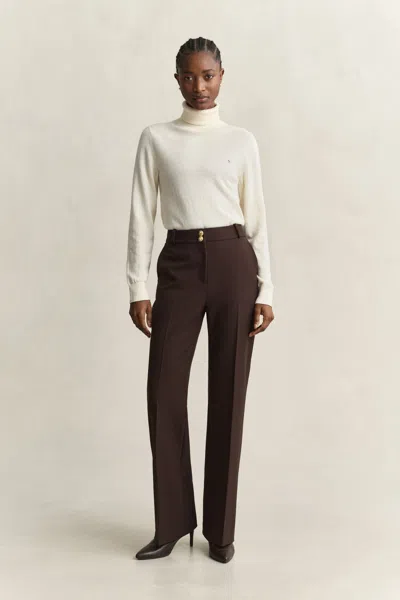Gant Flared Nautical Pants In Deep Brown