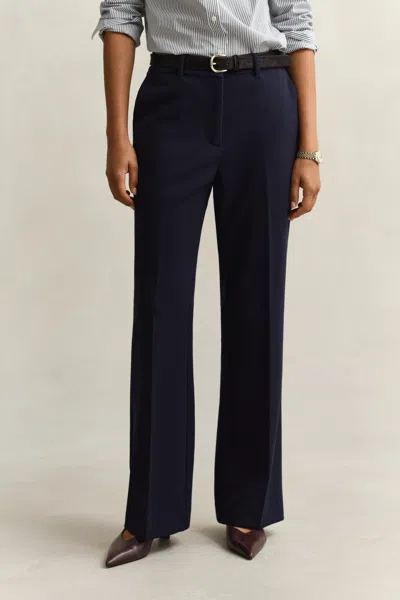 Gant Flared Slacks In Blue