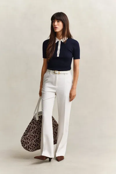 Gant Flared Slacks In White