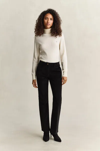 Gant Flared Velvet Pants In Black