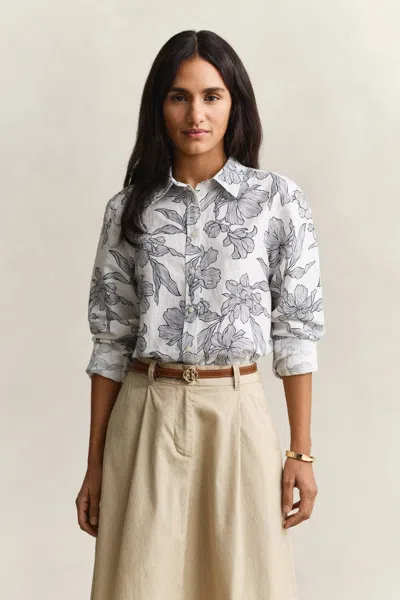 Gant Floral Linen Shirt In Multi