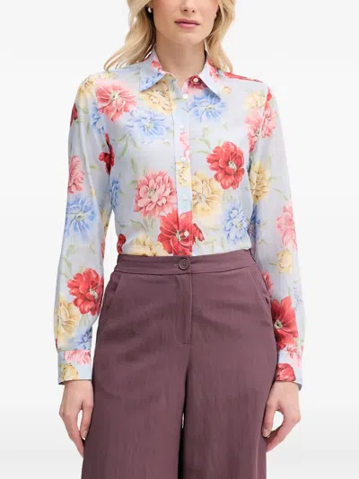 Gant Floral-print Long-sleeve Shirt In Multi