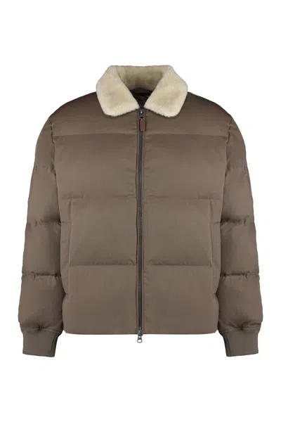 Gant Full-zip Padded Down Jacket In Brown