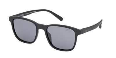 Gant Ga00006 Polarized 02a Men's Sunglasses Black Size 54 In Matte Black
