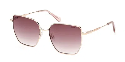 Gant Ga00011 28f Women's Sunglasses Gold Size 56