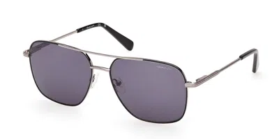Gant Ga00041 14b Men's Sunglasses Black Size 57 In Metallic