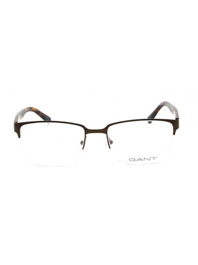 Gant Ga3111 Eyeglasses In Matte Dark Brown / Clear Lens